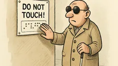 Witz: „Nicht berühren!“ in Brailleschrift lesen