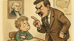 Witz: Hör mal, Junge, Washington war Klassenbester!