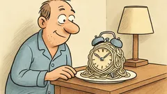 Witz: Spaghetti um den Wecker gewickelt …