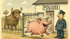 Witz: Lieber Sau rauslassen als Bullen reinlassen