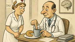 Witz: Jeden Morgen Daumen im Kaffee…