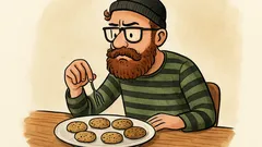 Witz: Hipster-Roulette – sechs Kekse, einer mit Gluten