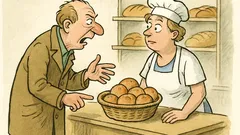 Witz: Kunde in der Bäckerei: „Von gestern?“