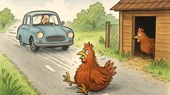 Witz: Henne Berta liegt auf der Straße…