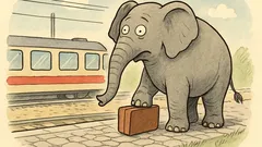 Witz: Was ist groß, grau, mit Koffer?