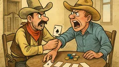 Witz: Zwei Cowboys pokern im Saloon