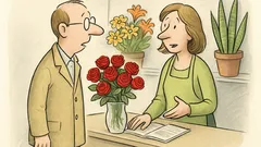 Witz: Kunde im Blumengeschäft: „Rote Rosen, bitte!“