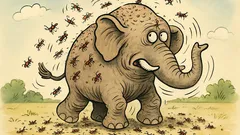 Witz: Eine Million Ameisen auf einem Elefanten