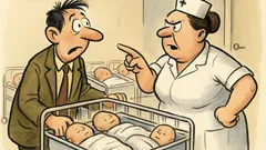 Witz: Ein stolzer Vater stürzt in den Babysaal