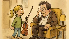 Witz: Na, Silvia, wie war’s im Geigenunterricht?