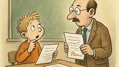 Witz: Als der Lehrer den Aufsatz zurückgibt…
