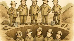 Witz: Bei Ausgrabungen graben Archäologen Archäologen aus