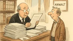 Witz: „Schriftsätze-mit-Lebensgeschichte“-Aufbläher betritt die Kanzlei