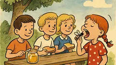 Witz: Alle Kinder essen Honig, nur Sabine