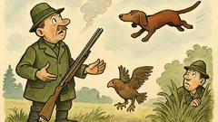 Witz: Ein Jäger geht mit seinem Dackel