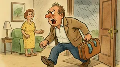 Witz: Er packt den Koffer – dann regnet’s