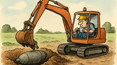 Witz: Der Baggerfahrer: „Was ist das?“