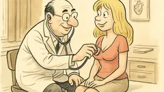 Witz: Arzt hört zu, fragt Telefonnummer