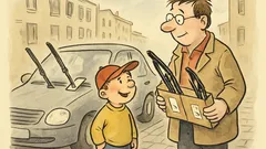 Witz: Vater und Sohn kaufen Scheibenwischer