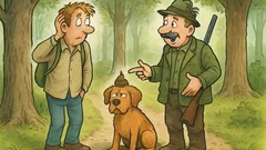 Witz: Ein Mann spaziert plötzlich durch den Wald