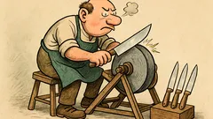 Witz: Ein Messerschleifer schleift Messer …