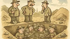 Witz: Bei Ausgrabungen entdecken Archäologen Archäologen